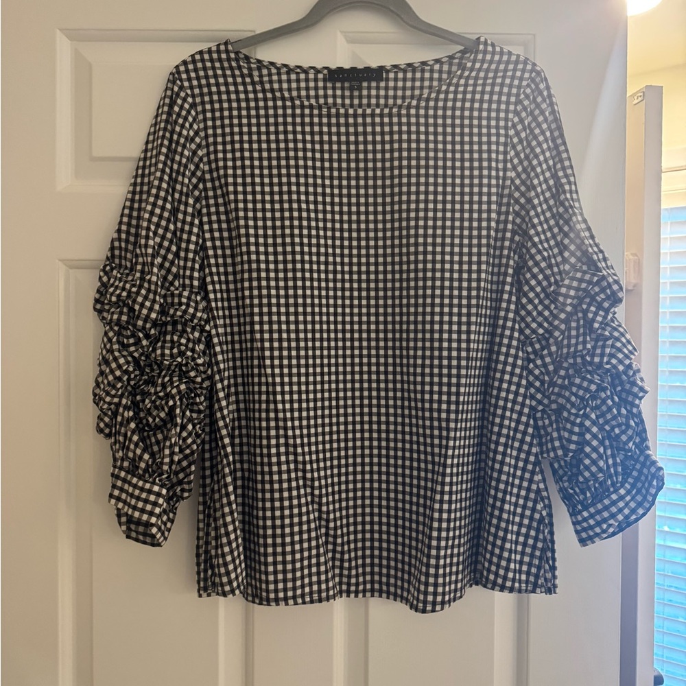 Sanctuary Black and White Gingham Blouse